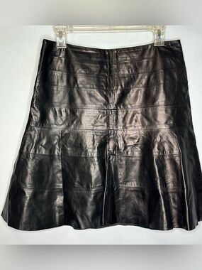 The Wrights Women’s Black Super Soft Lamb Leather A Line Skirt Size 8